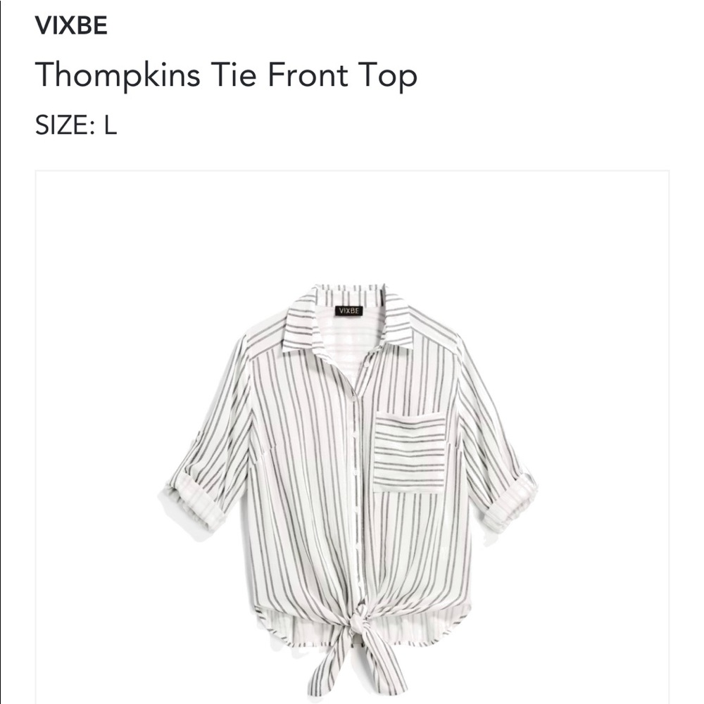 Vixbe Tie Up Black & White Button Down